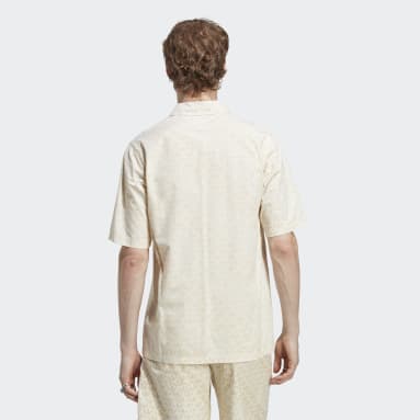 Chemise à imprimé graphique monogramme intégral Beige Hommes Originals
