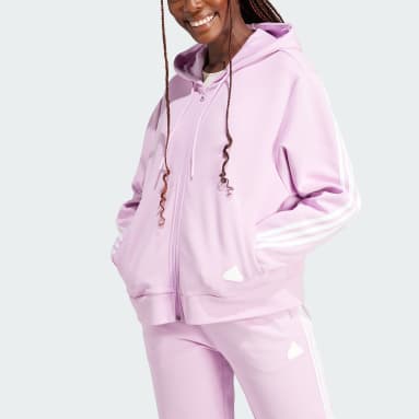 Veste à capuche zippée à 3 bandes Future Icons Violet Femmes Sportswear