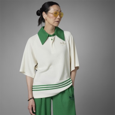 Camiseta Polo Adicolor Heritage Now Knit Blanco Mujer Originals