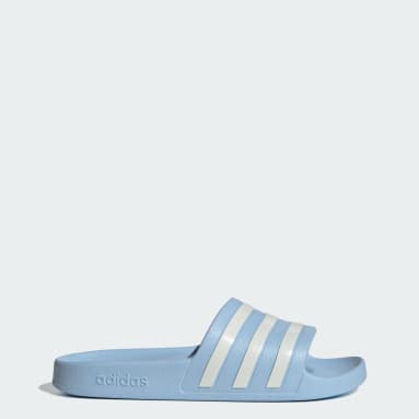 Baby blue adidas sliders online