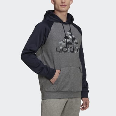 Sweat-shirt à capuche logo camouflage AEROREADY Game and Go Gris Hommes Fitness Et Training