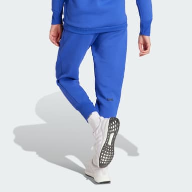 Women Blue Side Button Track Pants