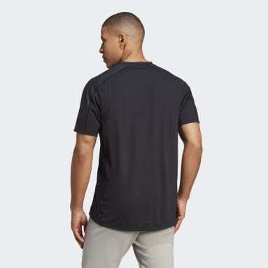 Camiseta de Entrenamiento Estampada PU Negro Hombre Training