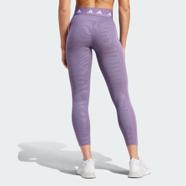 Women Gym & Training Purple Techfit Printed 7/8 Leggings