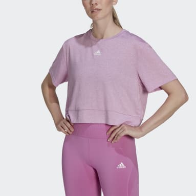 Women Yoga Purple AEROREADY Studio Loose Crop T-Shirt