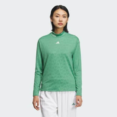【ゴルフ】UVケア付き ジャカード モックネック 長袖シャツ