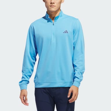 Men Golf Blue Elevated 1/4-Zip Pullover