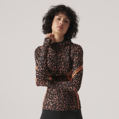 Giacca da allenamento adidas by Stella McCartney TruePace Long Sleeve Hooded Printed Marrone Donna adidas by Stella McCartney