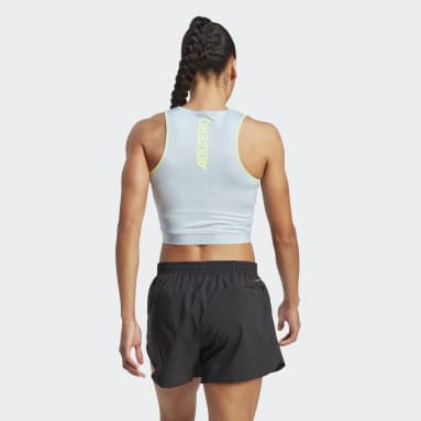 Camisola de Alças para Running Adizero Azul Mulher Running