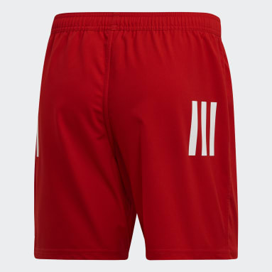 Men Rugby Red 3-Stripes Shorts