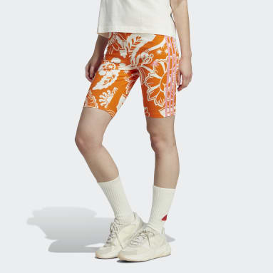 Women's Essentials Orange adidas x FARM Rio Bike Shorts
