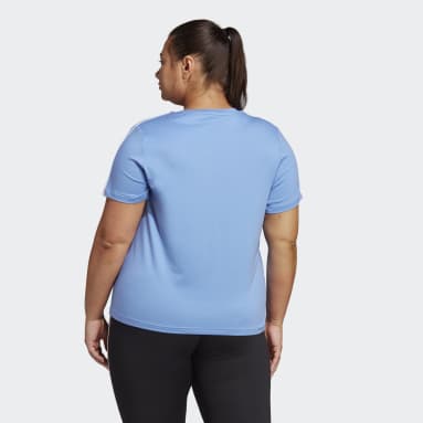 T-shirt AEROREADY Train Essentials 3-Stripes (Curvy) Blu Donna Fitness & Training