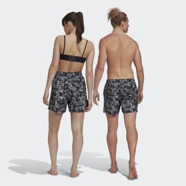 Swim Black Short Length Graphic Swim Shorts (Gender Neutral)