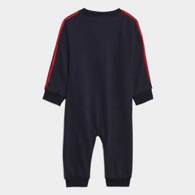 Kinder Sportswear Essentials 3-Streifen French Terry Einteiler – Genderneutral Blau