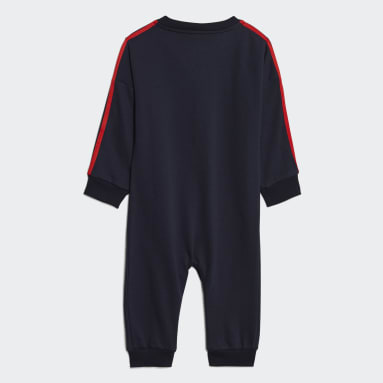 Kinderen Sportswear blauw Essentials 3-Stripes Badstof Kruippakje (Gendervrij)