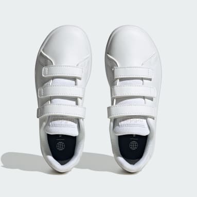 Kids Sportswear White Advantage Court Lifestyle Hook-and-Loop Shoes
