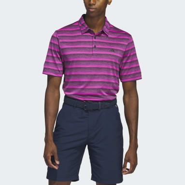 Mænd Golf Sort Two-Color Striped polotrøje