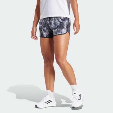 Women Running White Marathon 20 Allover Print Shorts (Plus Size)