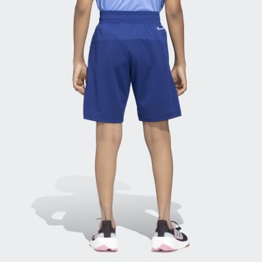 Girls Training Blue BADGE OF SPORT LOGO SHORTS