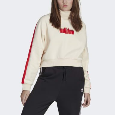Women Lifestyle Beige adidas Ski Chic Sweatshirt