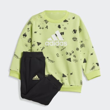 Kids Sportswear Green Brand Love Crew Sweatshirt Set Kids