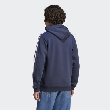 Essentials Fleece 3-Stripes hettegenser Blå