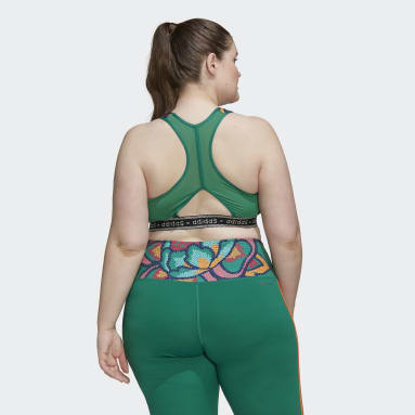 Women Gym & Training Green Medium-Support Bra (Plus Size)
