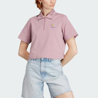 Polo con Cuello Corto Púrpura Mujer Originals