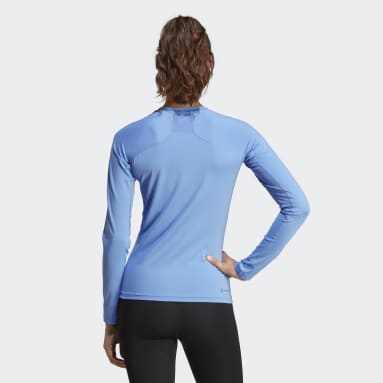 Kvinder Fitness Og Træning Blå Techfit Long Sleeve træningsoverdel