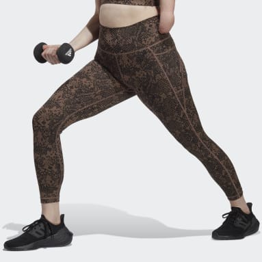 Optime Stash Pocket Training Animal Print 7/8 Tights Brun