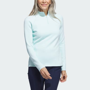 W 1/4 ZIP KNT L Turquesa Mujer Golf