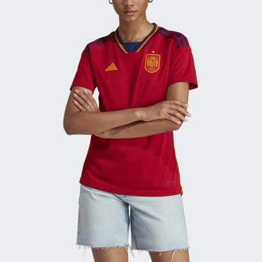 Camiseta primera equipación España 22 Rojo Mujer Fútbol