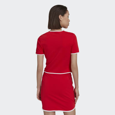 Camiseta corta Binding Details Rojo Mujer Originals
