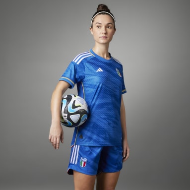 Maillot Domicile équipe féminine Italie 23 Authentique Bleu Femmes Football