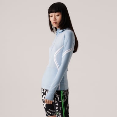 Women adidas_by_stella_mccartney Blue 스텔라 트루페이스 긴팔 탑