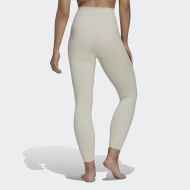 Licras 7/8 adidas Yoga Luxe Studio Pretina Extra Alta Beige Mujer Training