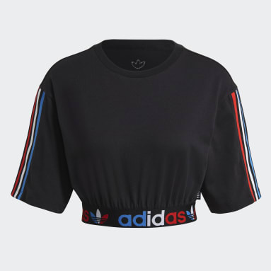 T-shirt adicolor Primeblue Tricolor Cropped Nero Donna Originals