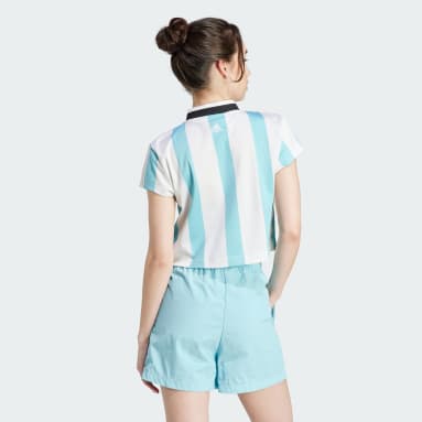 Women sportswear White 티로 컬러블록 크롭 티