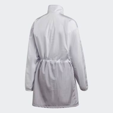 Women Lifestyle Grey Long Sleeve Windbreaker Dress