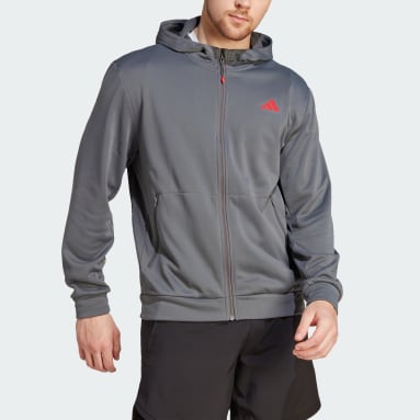Veste à capuche zippée Train Essentials Seasonal Training gris Hommes Entraînement