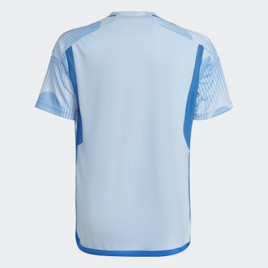 Camiseta segunda equipación España 22 Azul Niño Fútbol