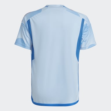 Maillot Extérieur Espagne 22 Bleu Garçons Football