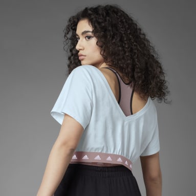 Polera Hyperglam Cropped Cotton Azul Mujer Training