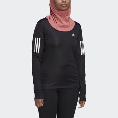Hijab Run Icons 3-Stripes Sport Rouge Femmes Running