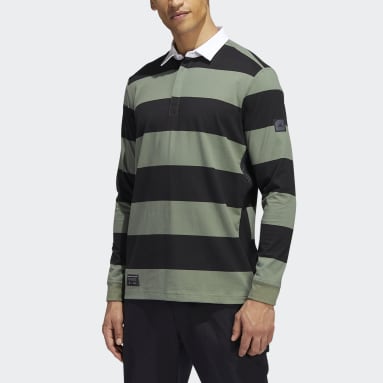Men's Golf Black Adicross Long Sleeve Polo Shirt