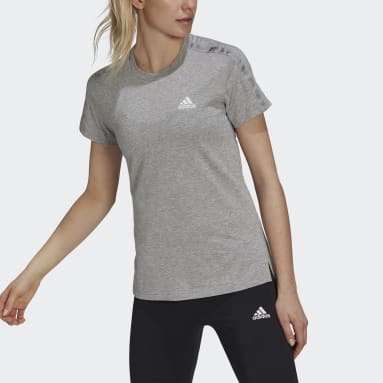 Camiseta AEROREADY Designed 2 Move Tacto de Algodón Gris Mujer Training