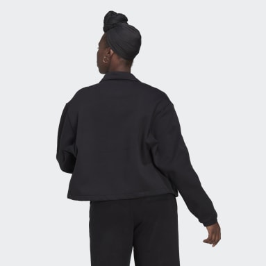 Women Sportswear Black Knitted Coach Jacket