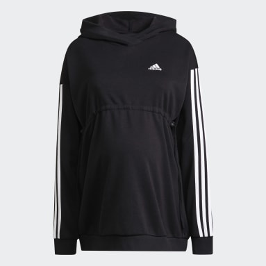 Sweat-shirt à capuche Essentials Cotton 3-Stripes (Maternité) noir Femmes Essentials