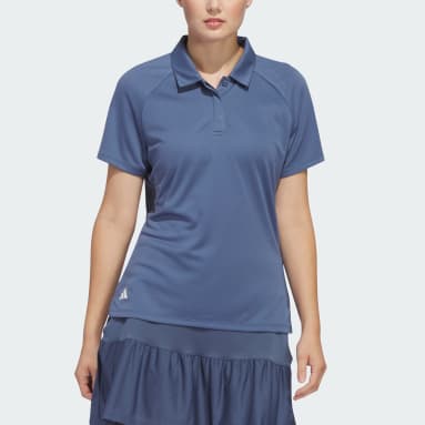 Adidas A222 Ladies climacool Mesh Color Hit Polo Shirt - Mid Indigo/ Grey -  Large 