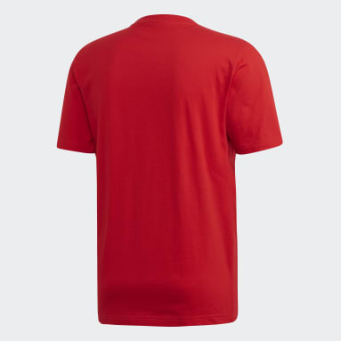 Polera Essentials Linear Logo Rojo Hombre Sportswear